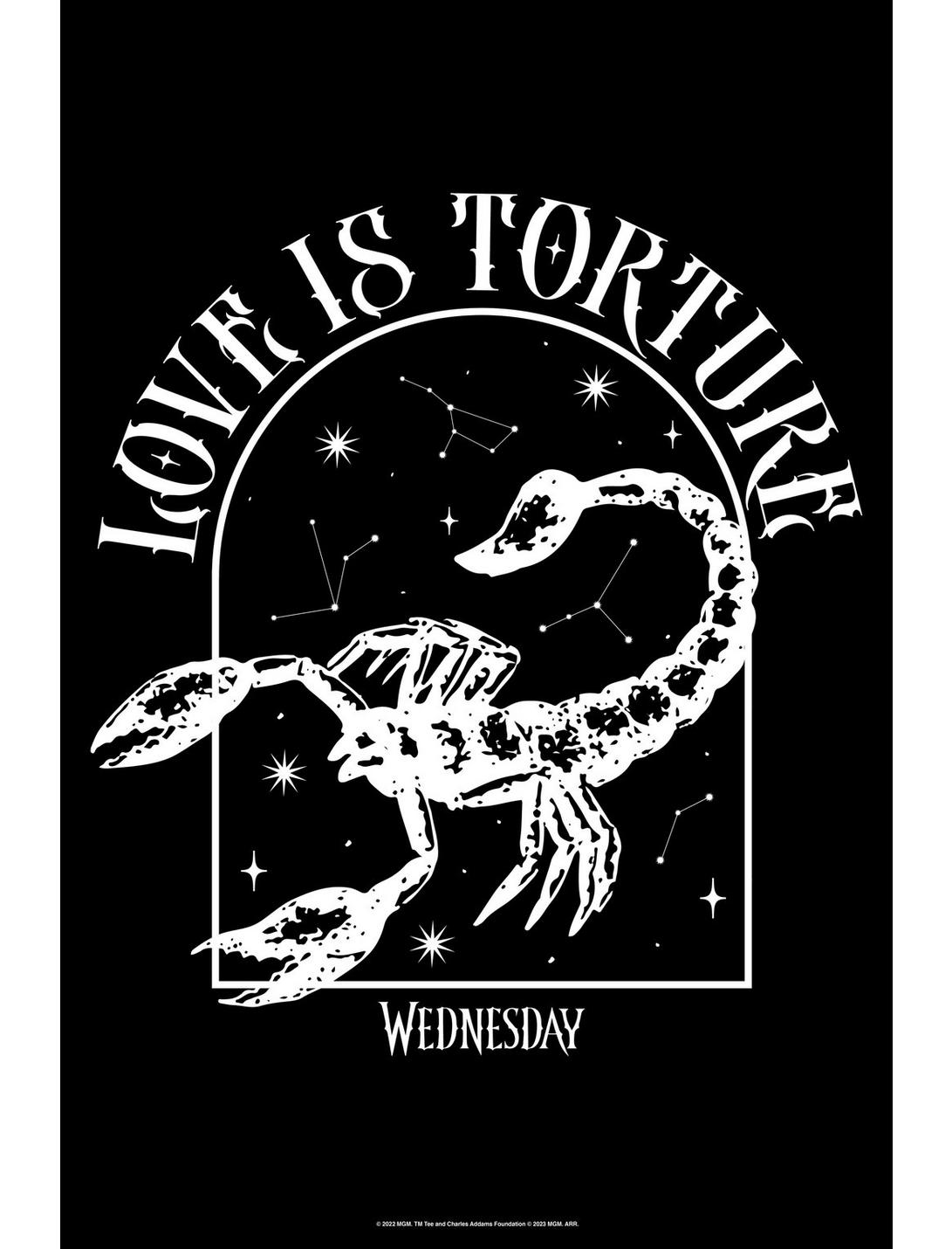 Wednesday Love Is Torture Scorpion Poster, WHITE, hi-res