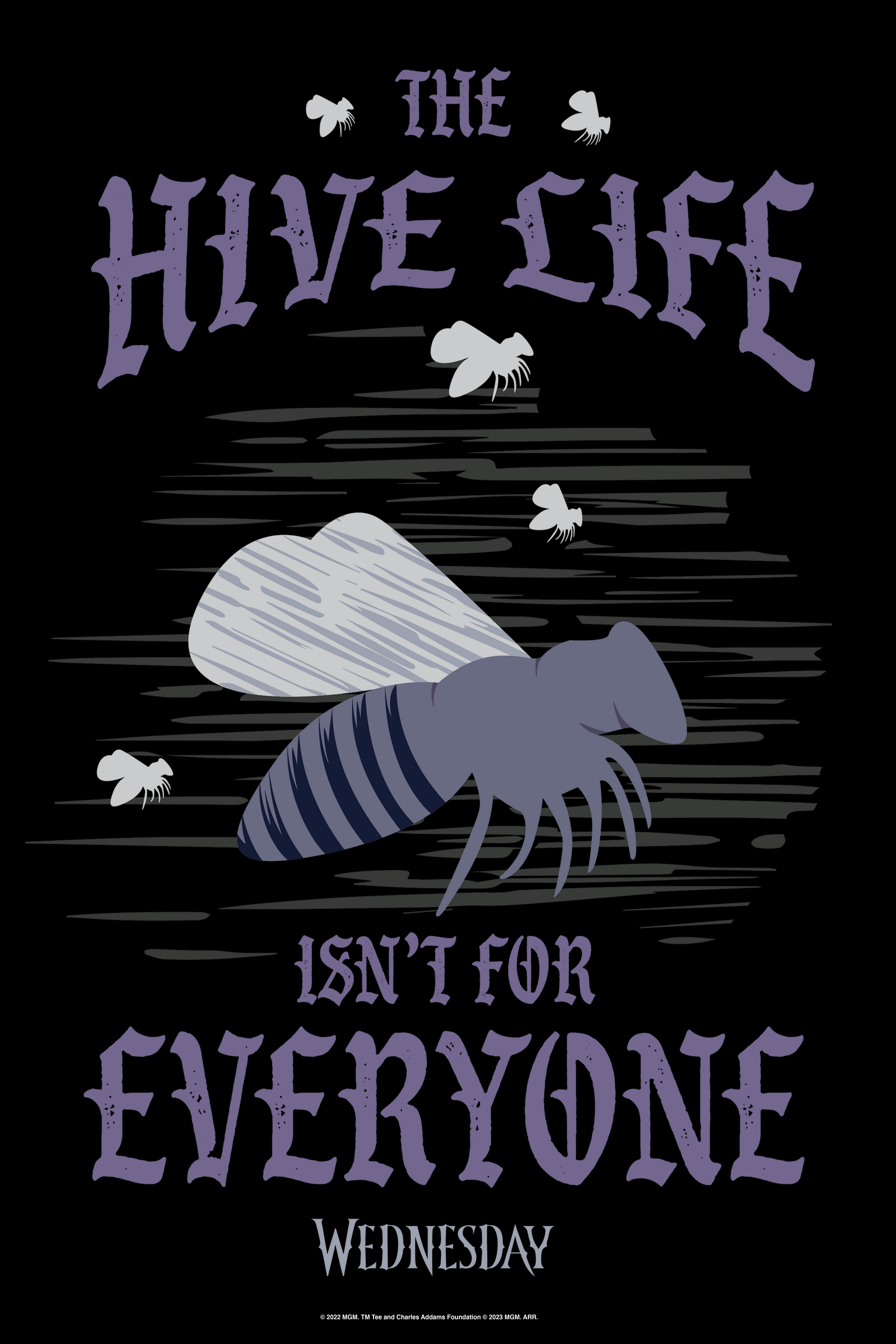 Wednesday The Hive Life Isn't For Everyone Poster, WHITE, hi-res