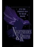 Wednesday Nightshades And Ravens Poster, WHITE, hi-res