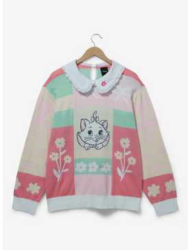 Disney The Aristocats Marie Floral Collared Sweater Plus Size, , hi-res