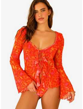 Dippin' Daisy's Hazy Swim Top Cover-Up Sungazer Red, , hi-res