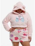My Melody & My Sweet Piano Fuzzy Girls Crop Hoodie, PINK, hi-res