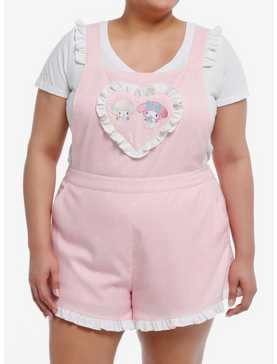 My Melody & My Sweet Piano Lace Heart Shortalls Plus Size, , hi-res