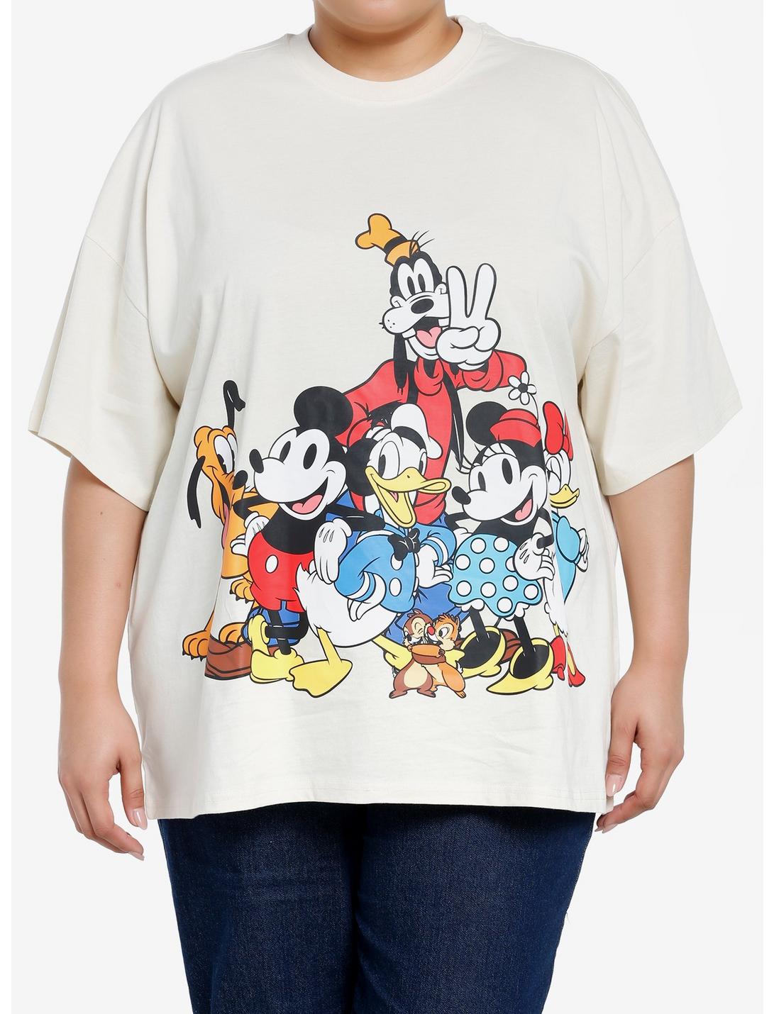 Disney Mickey Mouse And Friends Front & Back Group Girls Oversized T-Shirt Plus Size, MULTI, hi-res