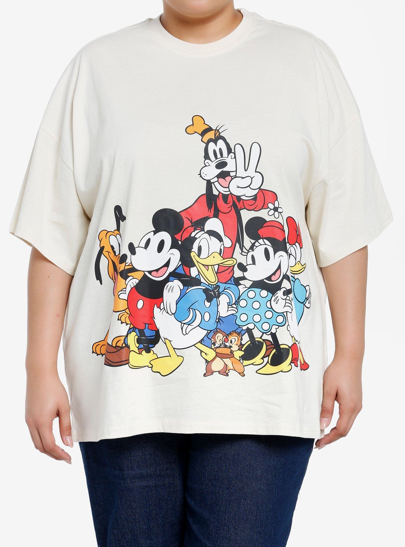 Disney Mickey Mouse And Friends Front & Back Group Girls Oversized T-Shirt Plus Size, MULTI, hi-res