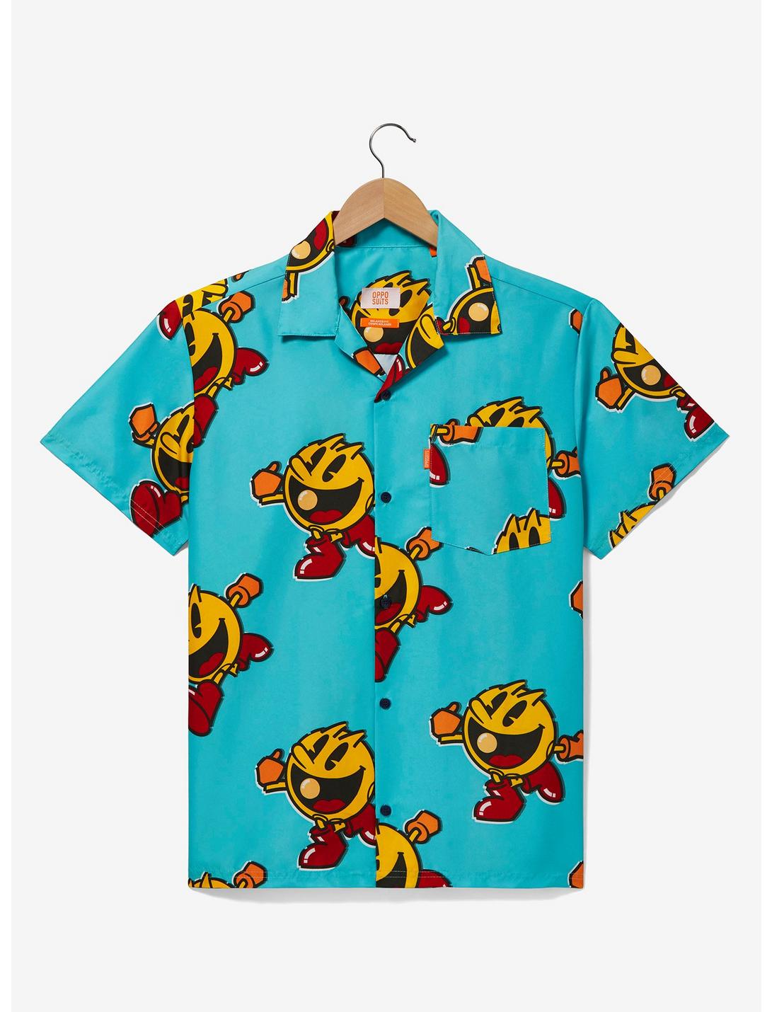 OppoSuits Pac-Man Allover Print Woven Button-Up - BoxLunch Exclusive, LIGHT BLUE, hi-res