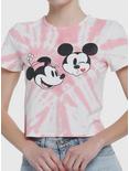Her Universe Disney Mickey Mouse & Minnie Mouse Kiss Tie-Dye Crop Girls T-Shirt, MULTI, hi-res