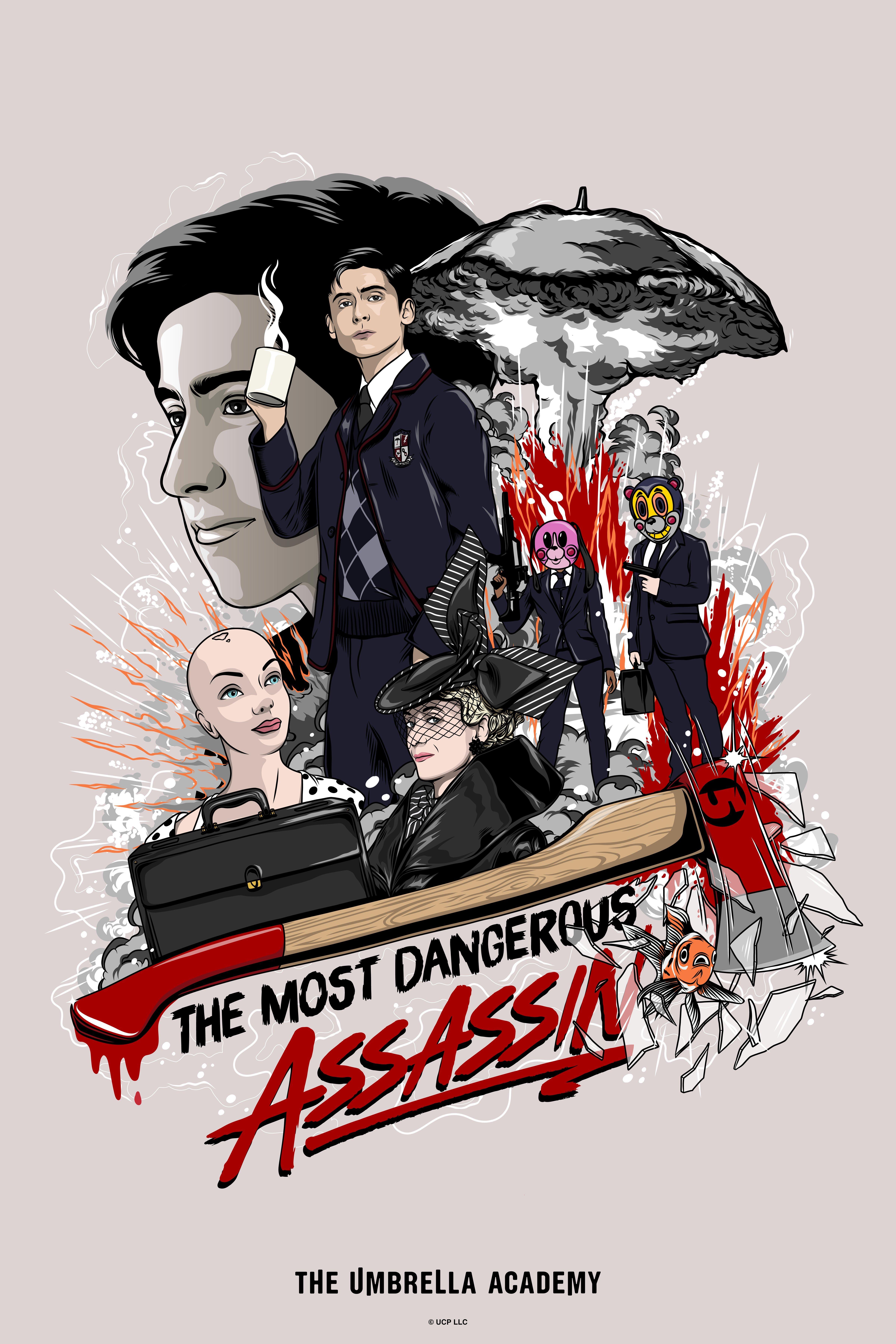 The Umbrella Academy The Most Dangerous Assassin Poster, WHITE, hi-res
