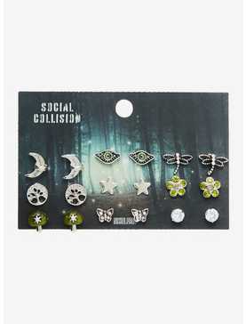 Social Collision Green Mushroom Stud Earring Set, , hi-res