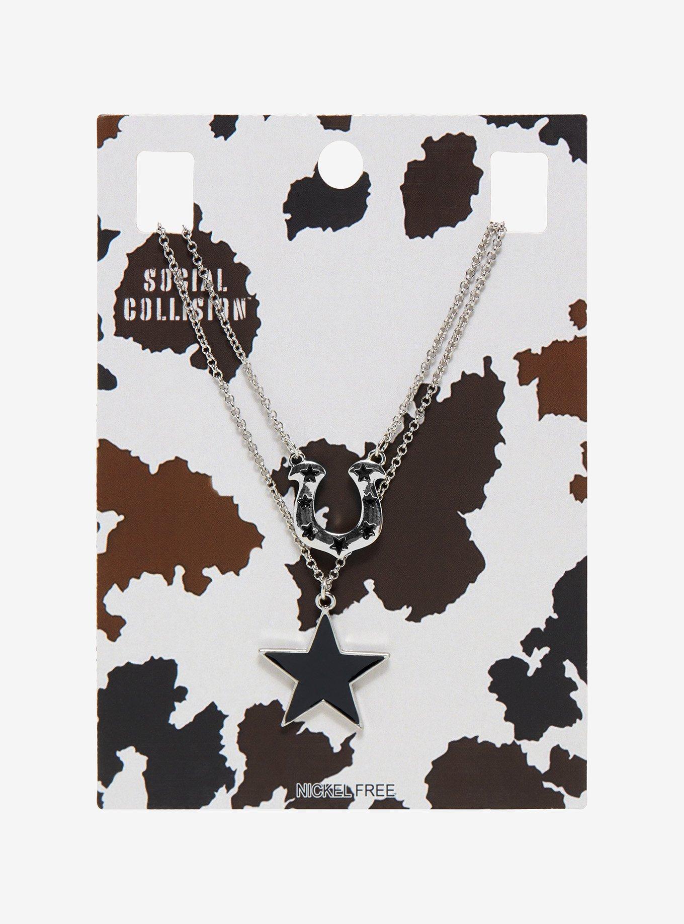 Hot Topic Grunge Heart Star Swirl Tattoo Necklace Set