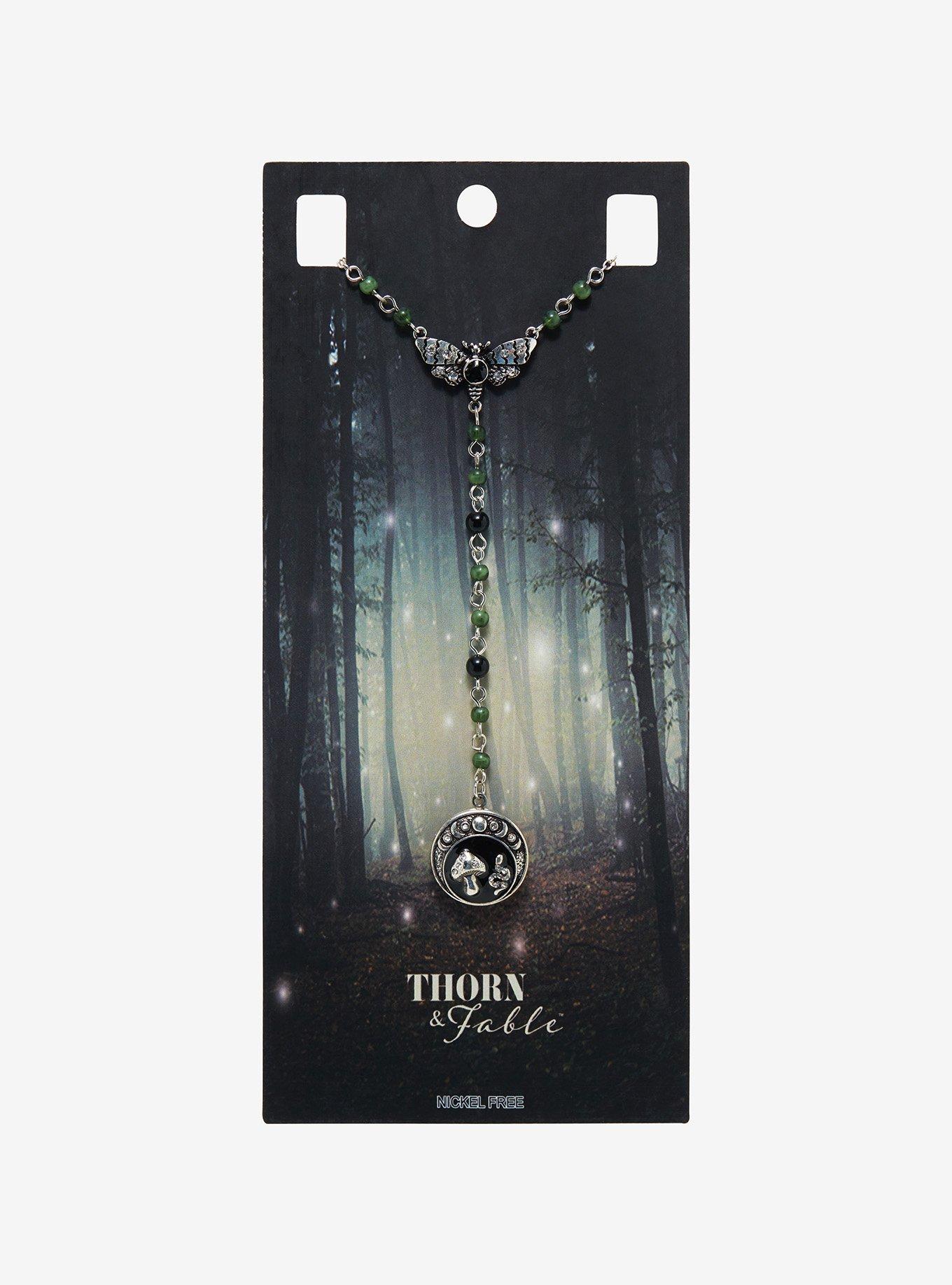 Thorn & Fable Dark Forest Locket Rosary Necklace, , hi-res