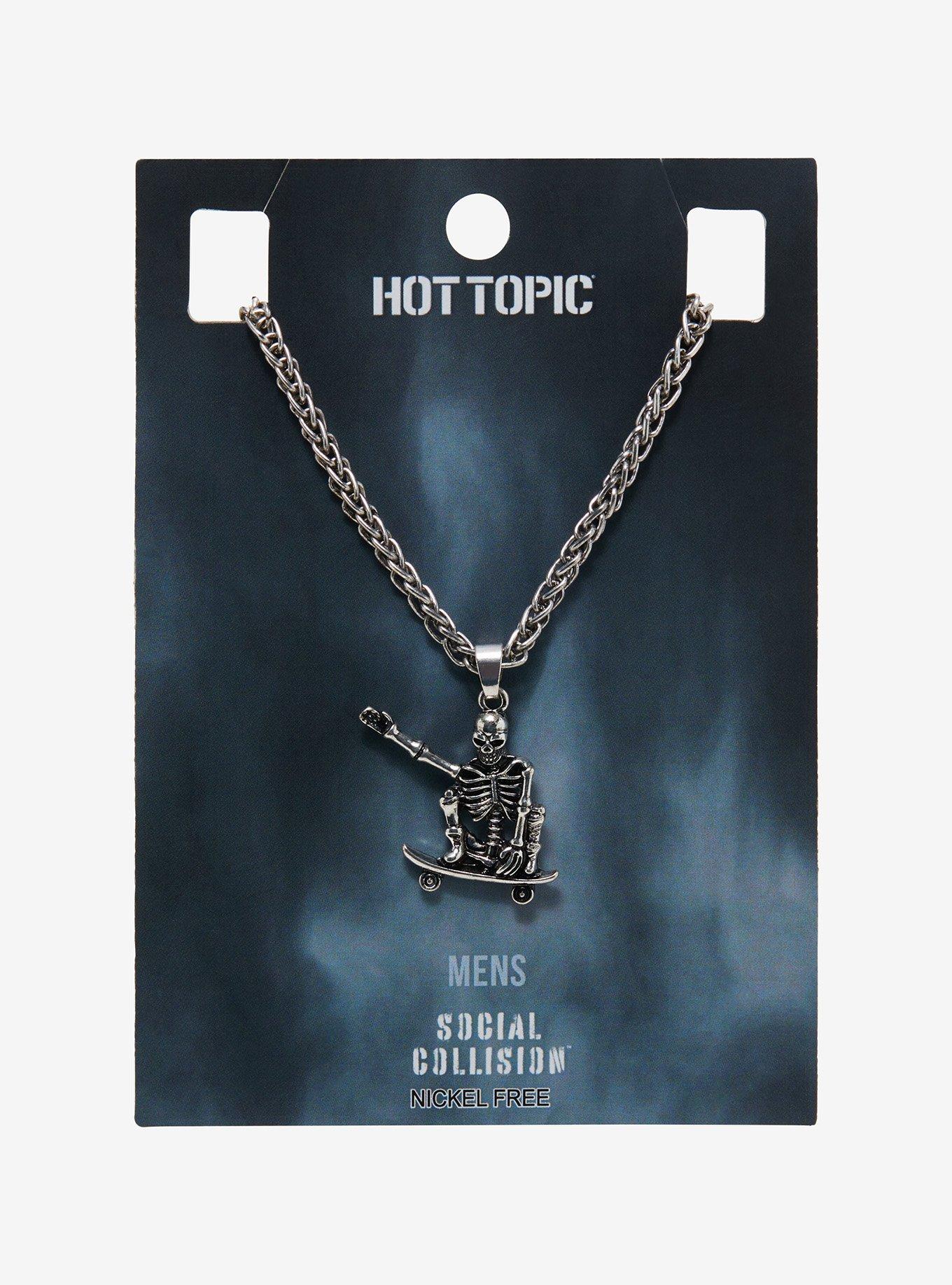 Social Collision Skeleton Skater Guys Necklace, , hi-res