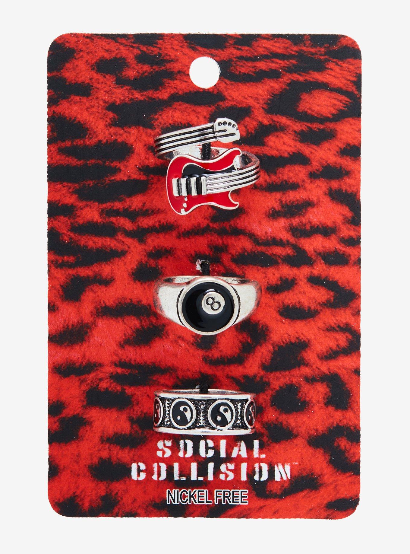Social Collision Rockstar Guitar Ring Set, , hi-res