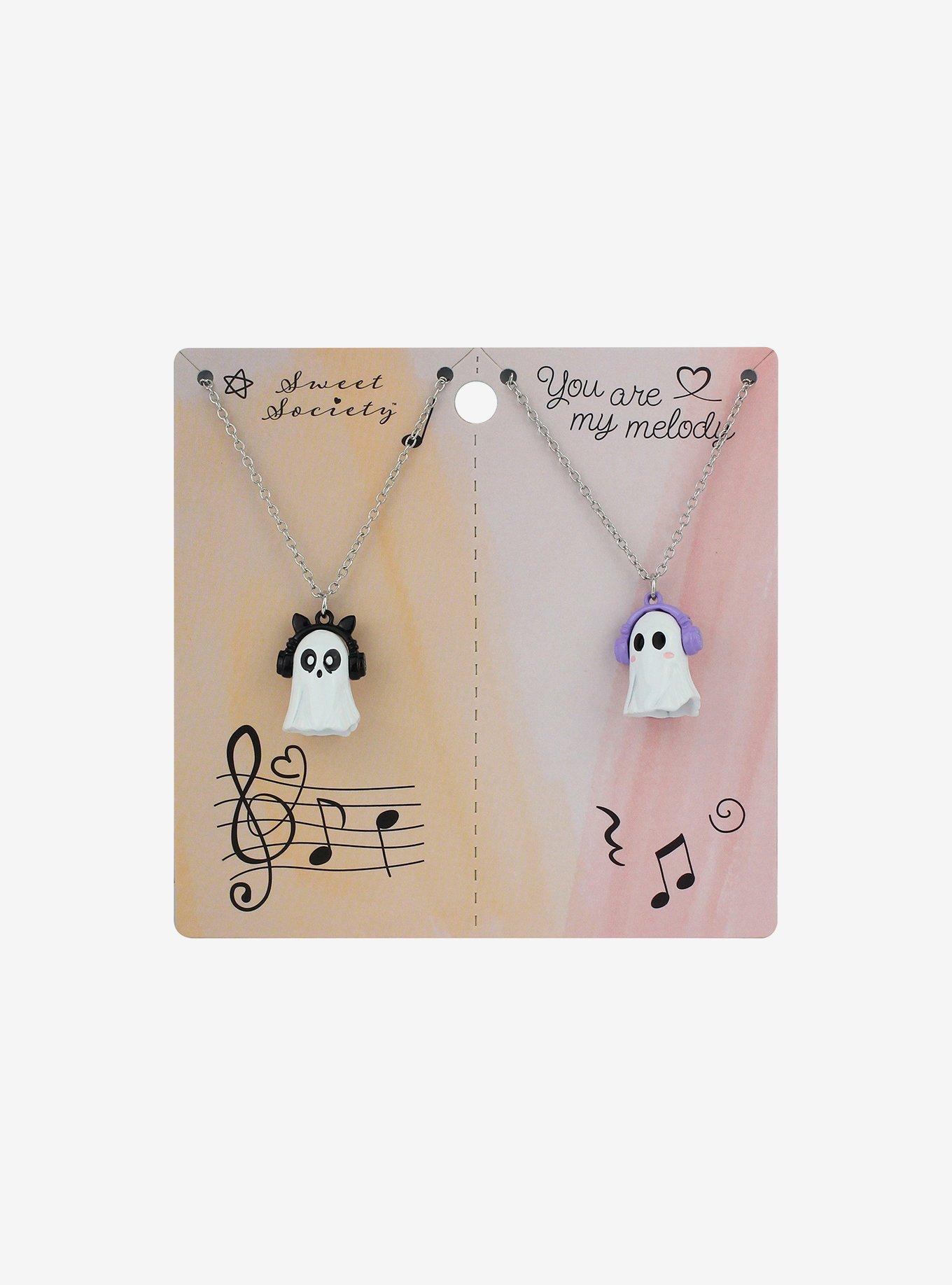 Sweet Society Headphones Ghosts Best Friend Necklace Set, , hi-res