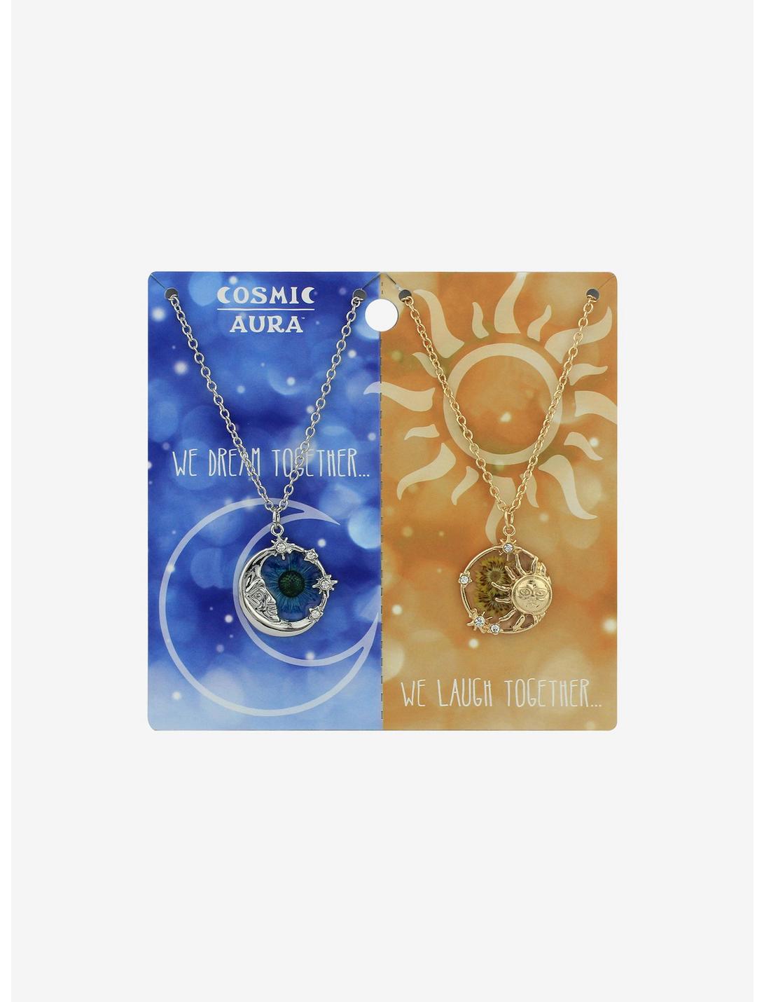 Cosmic Aura Celestial Dried Flower Best Friend Necklace Set, , hi-res