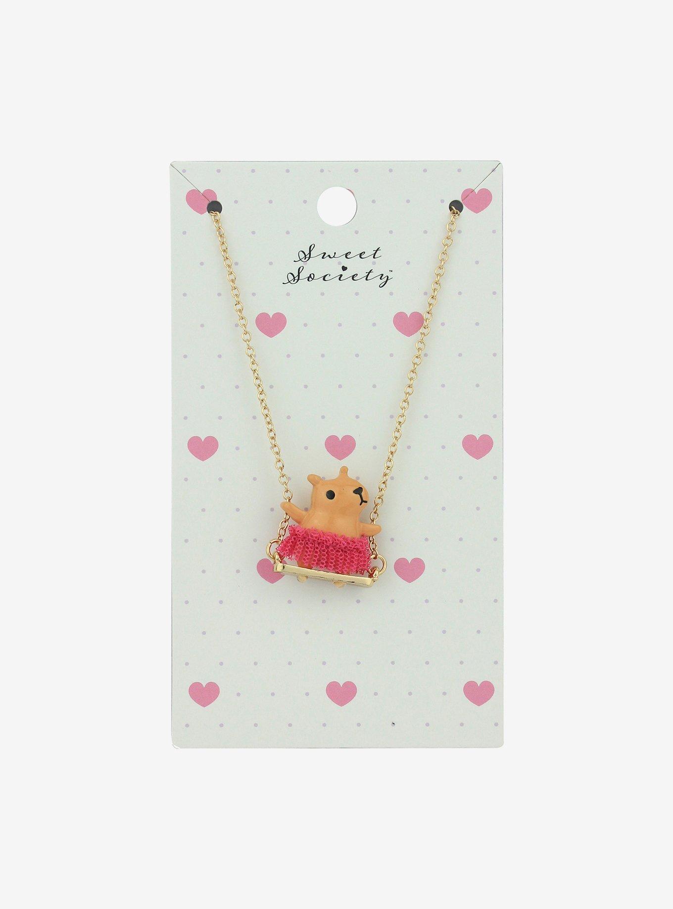 Sweet Society Capybara In A Tutu Pendant Necklace, , hi-res