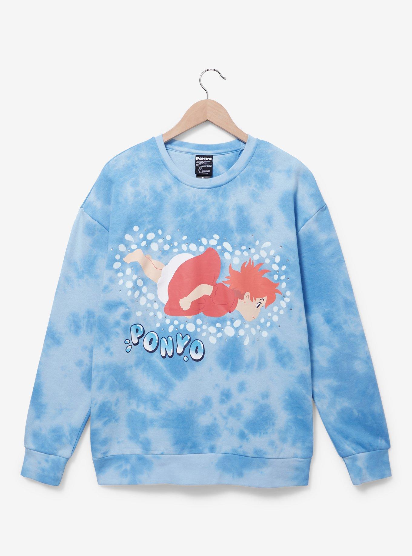 Studio Ghibli Ponyo Portrait Tie-Dye Crewneck - BoxLunch Exclusive, BLUE, hi-res