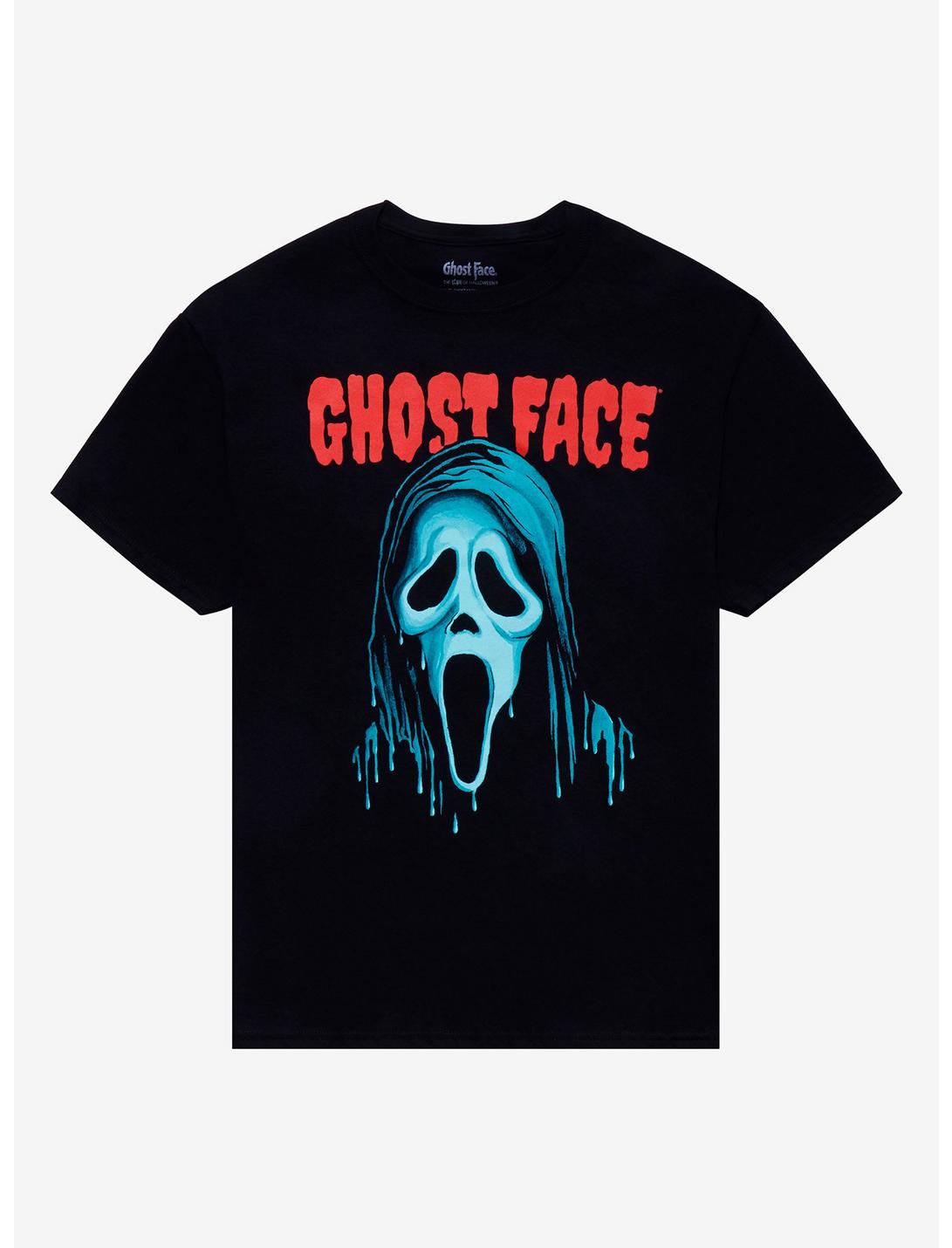 Scream Ghost Face Drippy Portrait T-Shirt, BLACK, hi-res