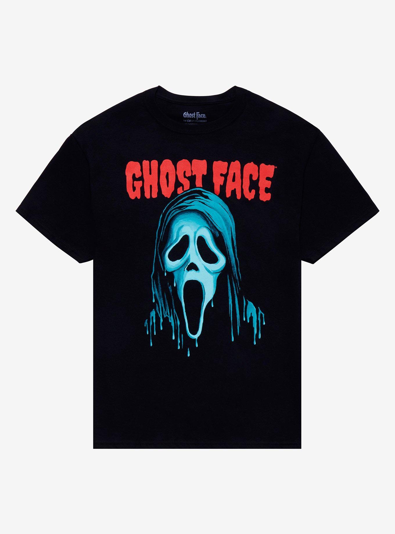 Scream Ghost Face Drippy Portrait T-Shirt, BLACK, hi-res