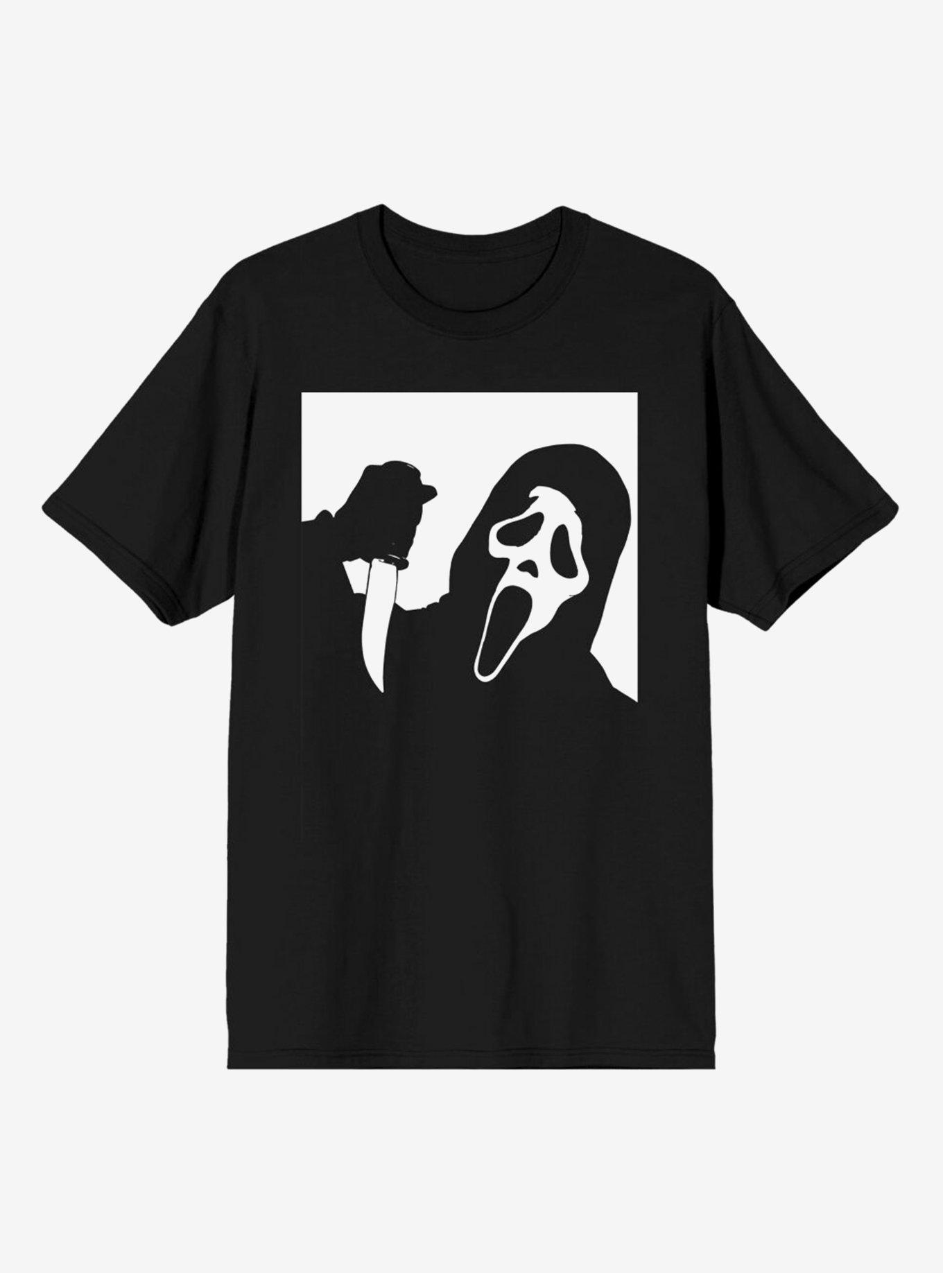 Scream Ghost Face Black & White Box T-Shirt, BLACK, hi-res