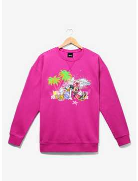 Disney Minnie Mouse and Daisy Duck Hot Pink Beach Crewneck — BoxLunch Exclusive, , hi-res