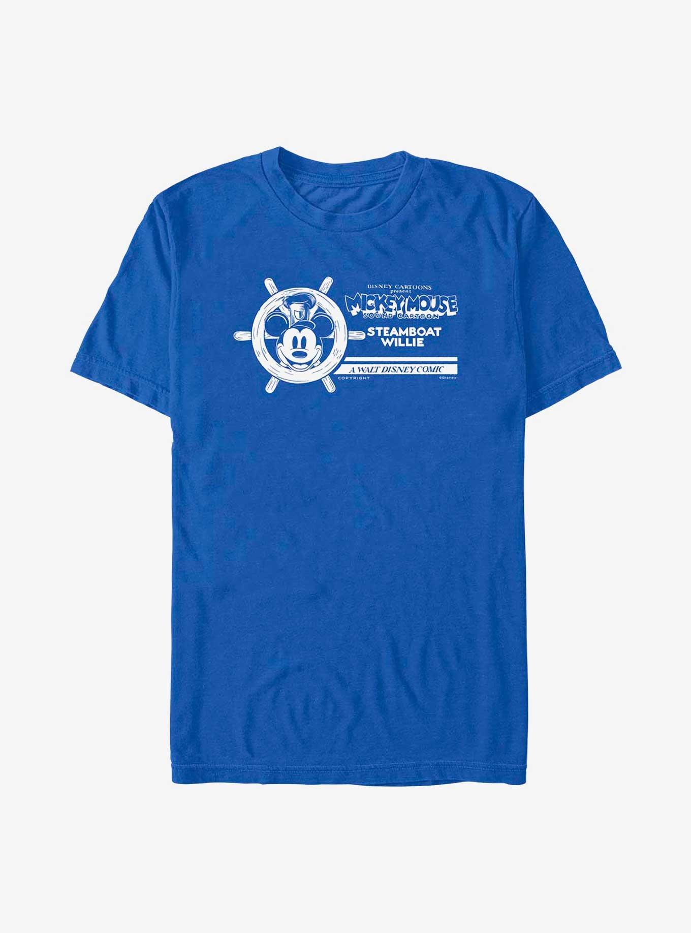 Disney 100 Steamboat Willie Captain T-Shirt, ROYAL, hi-res
