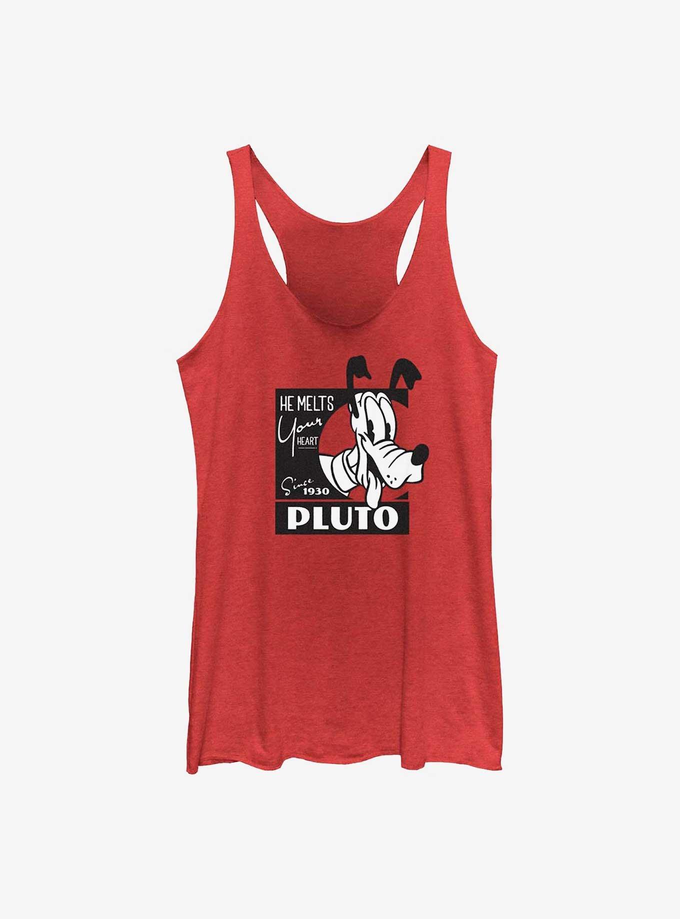 Disney 100 Pluto Melts Your Heart Girls Tank, RED HTR, hi-res