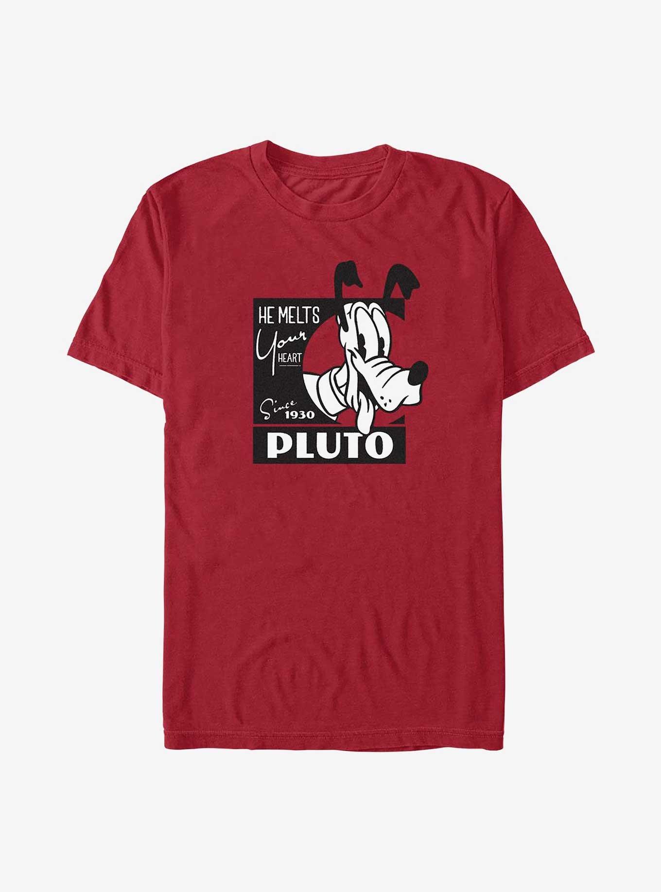 Disney 100 Pluto Melts Your Heart T-Shirt, CARDINAL, hi-res