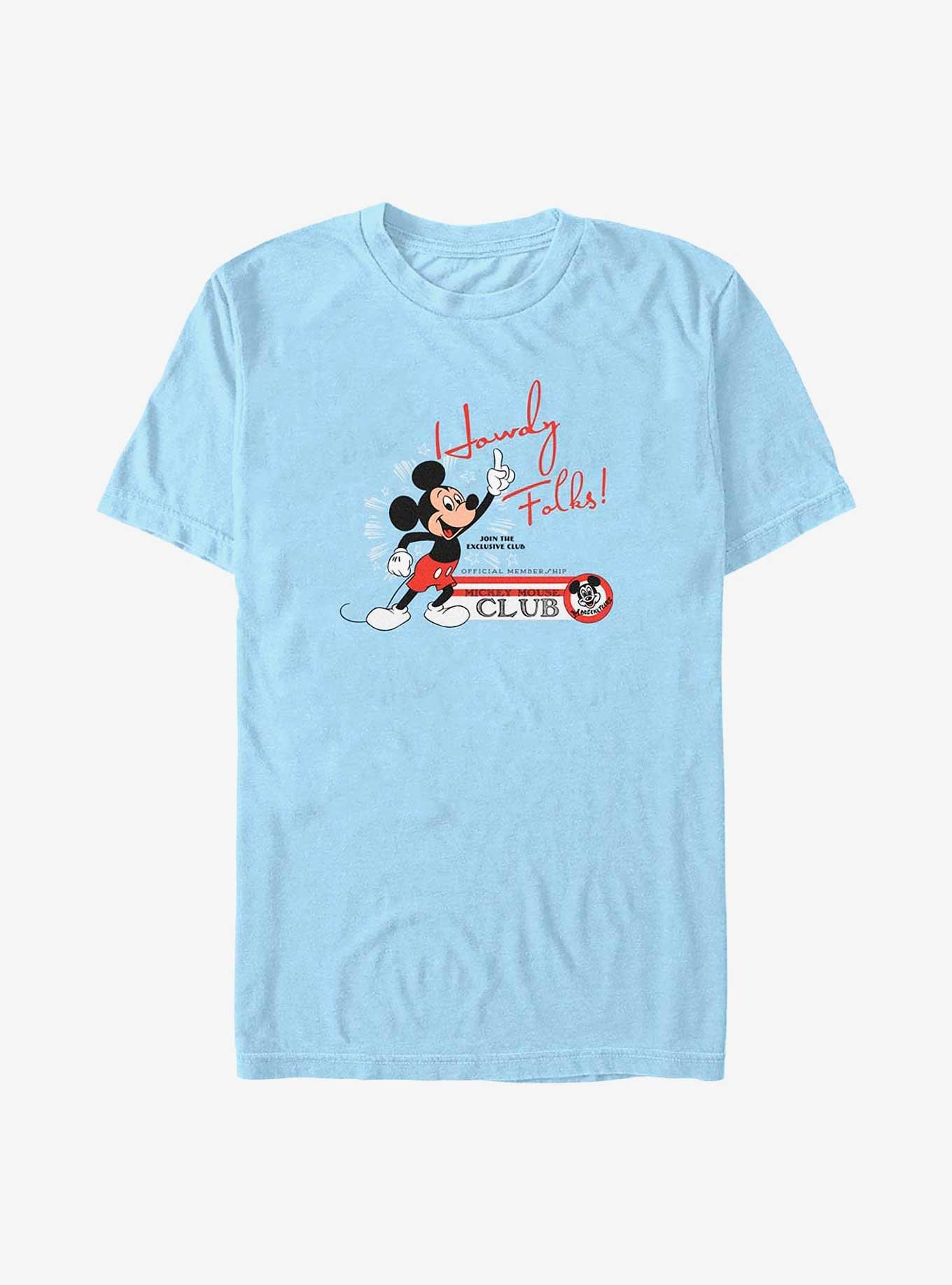 Disney 100 Mickey Mouse Howdy Folks T-Shirt, LT BLUE, hi-res
