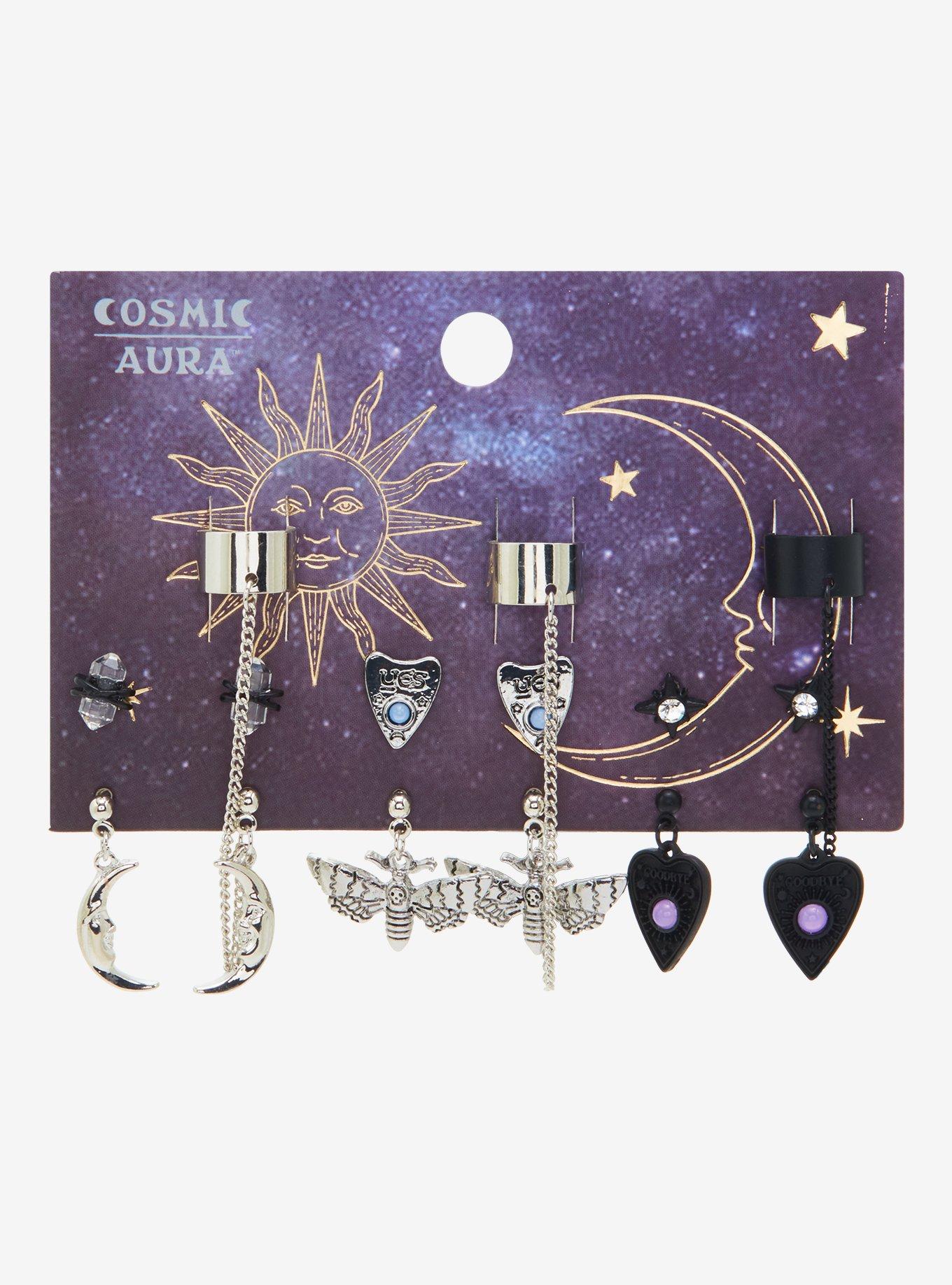 Cosmic Aura Planchette Moth Cuff Earring Set, , hi-res