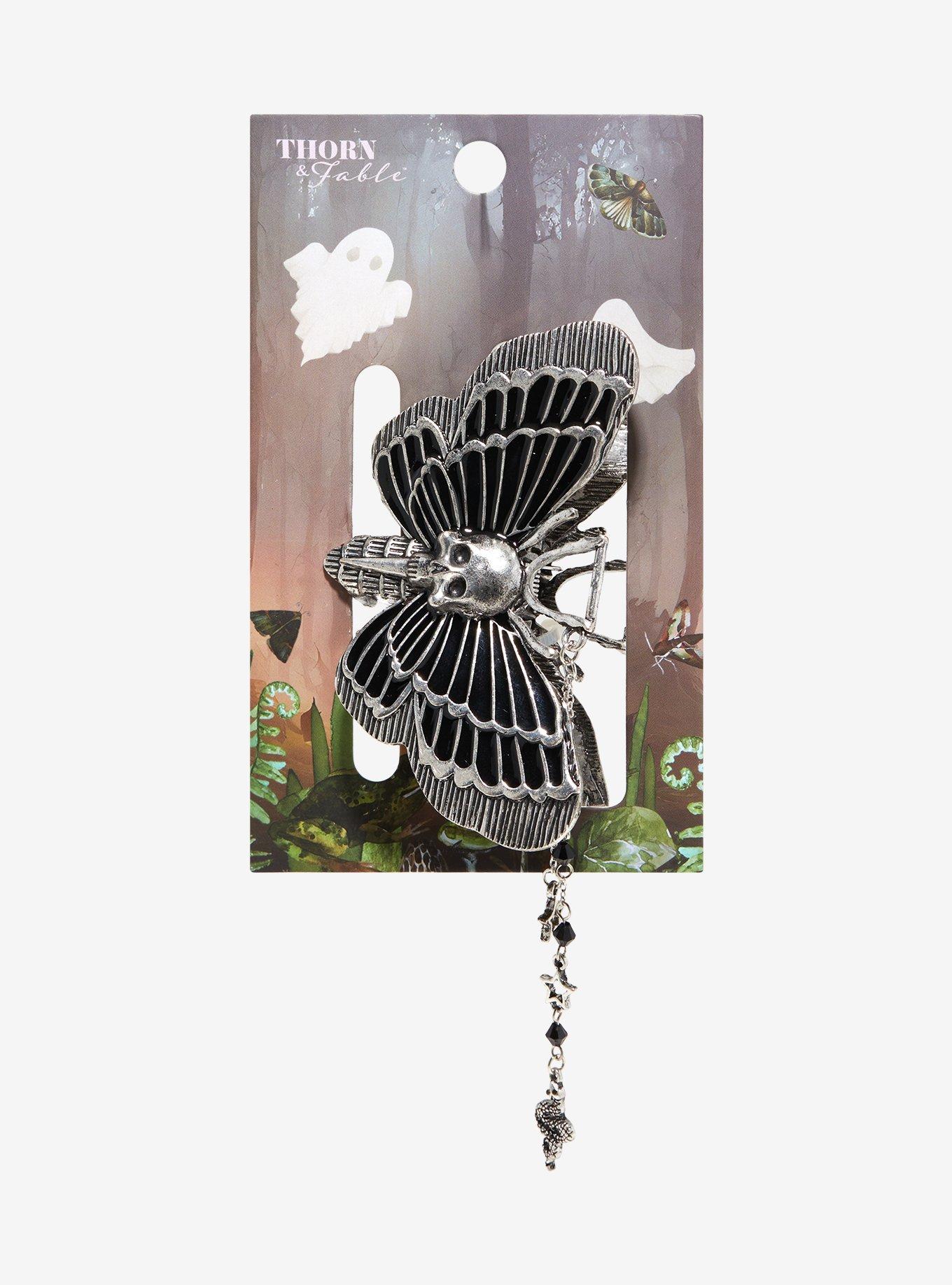Thorn & Fable Death's-head Moth Claw Hair Clip, , hi-res
