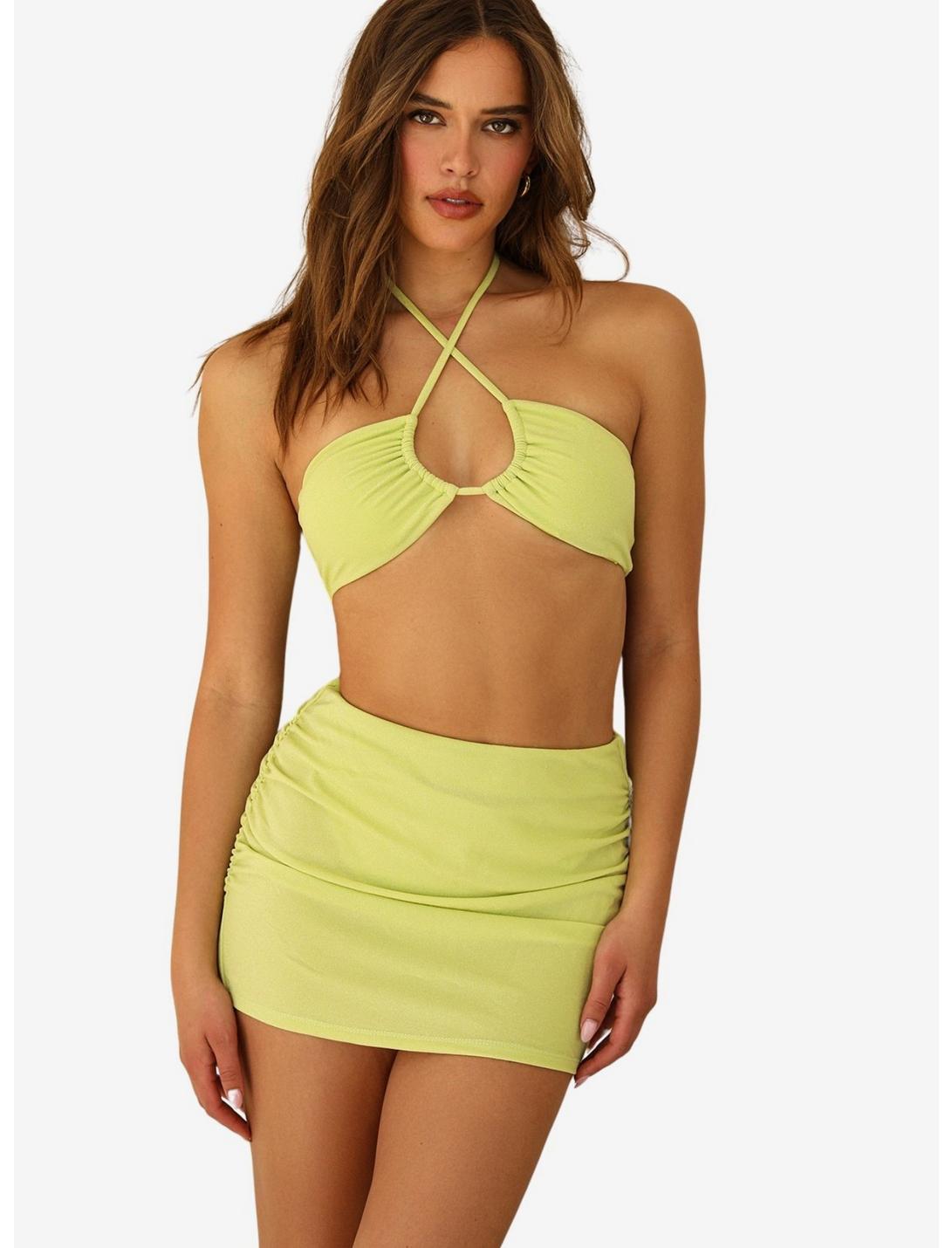 Dippin' Daisy's Lucky Swim Skirt Cover-Up Lime Green, GREEN, hi-res