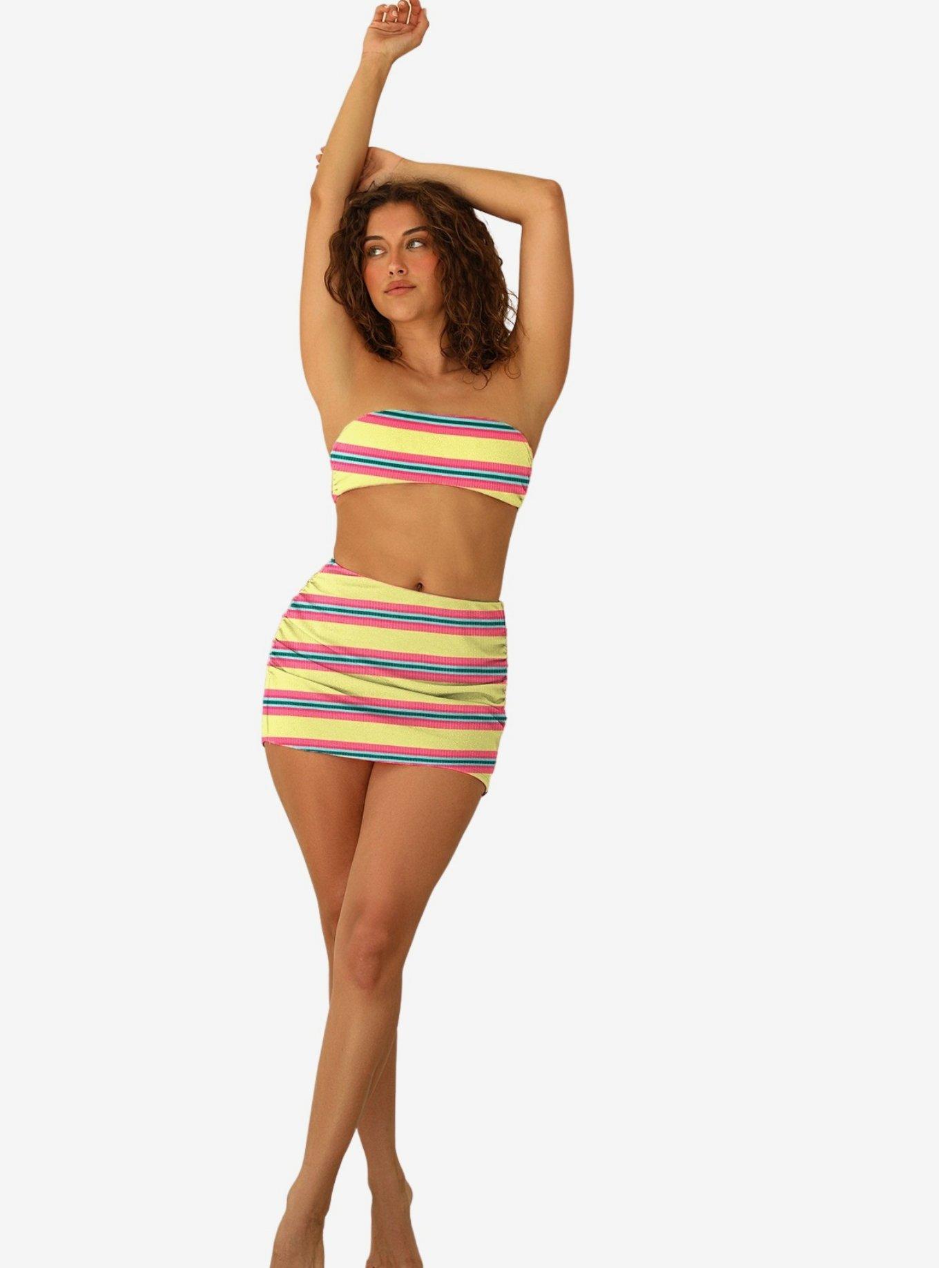 Dippin' Daisy's Lucky Swim Skirt Cover-Up Y2K Stripe, MULTI, hi-res