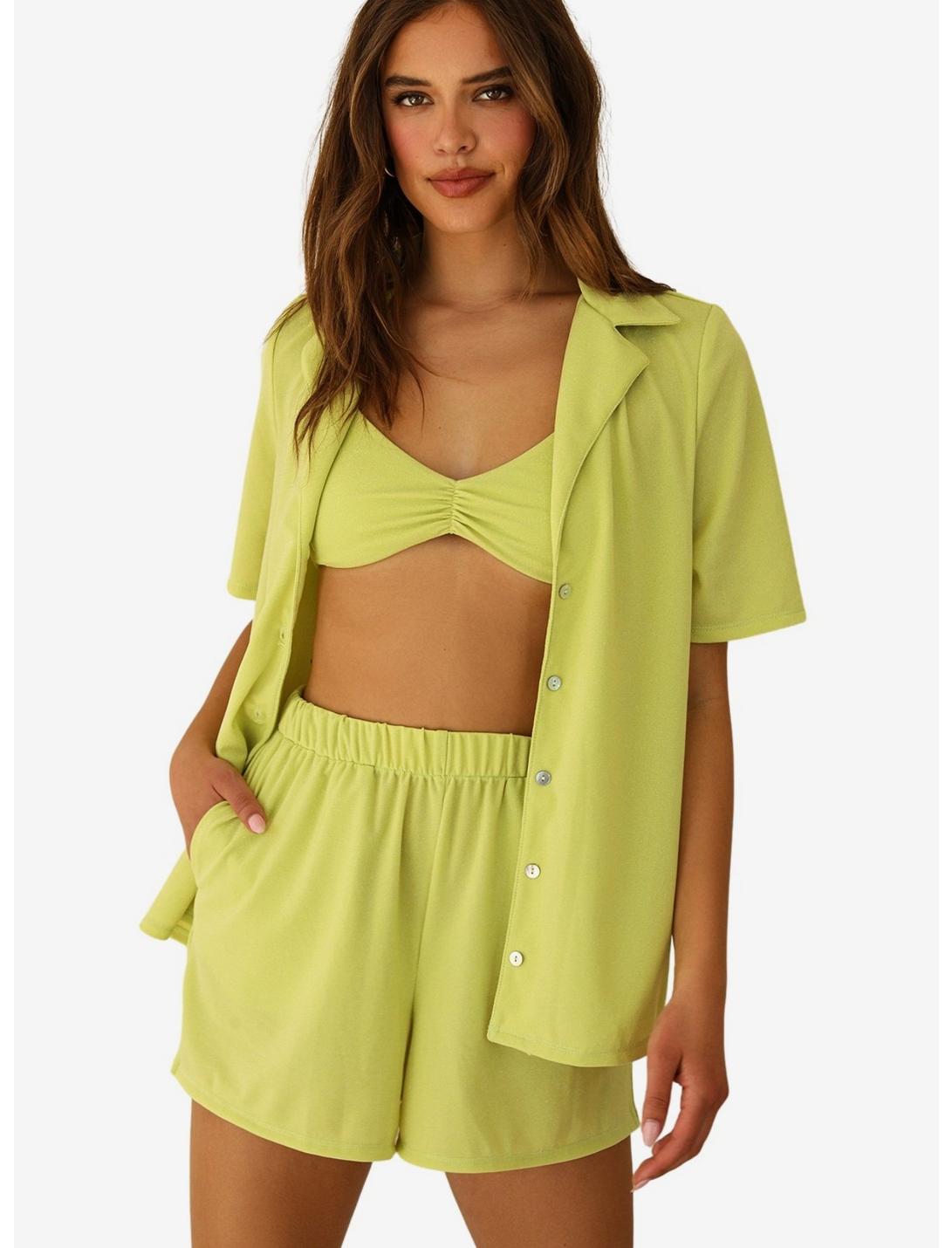 Dippin' Daisy's Mary-Kate Swim Top Cover-Up Lime Green, GREEN, hi-res