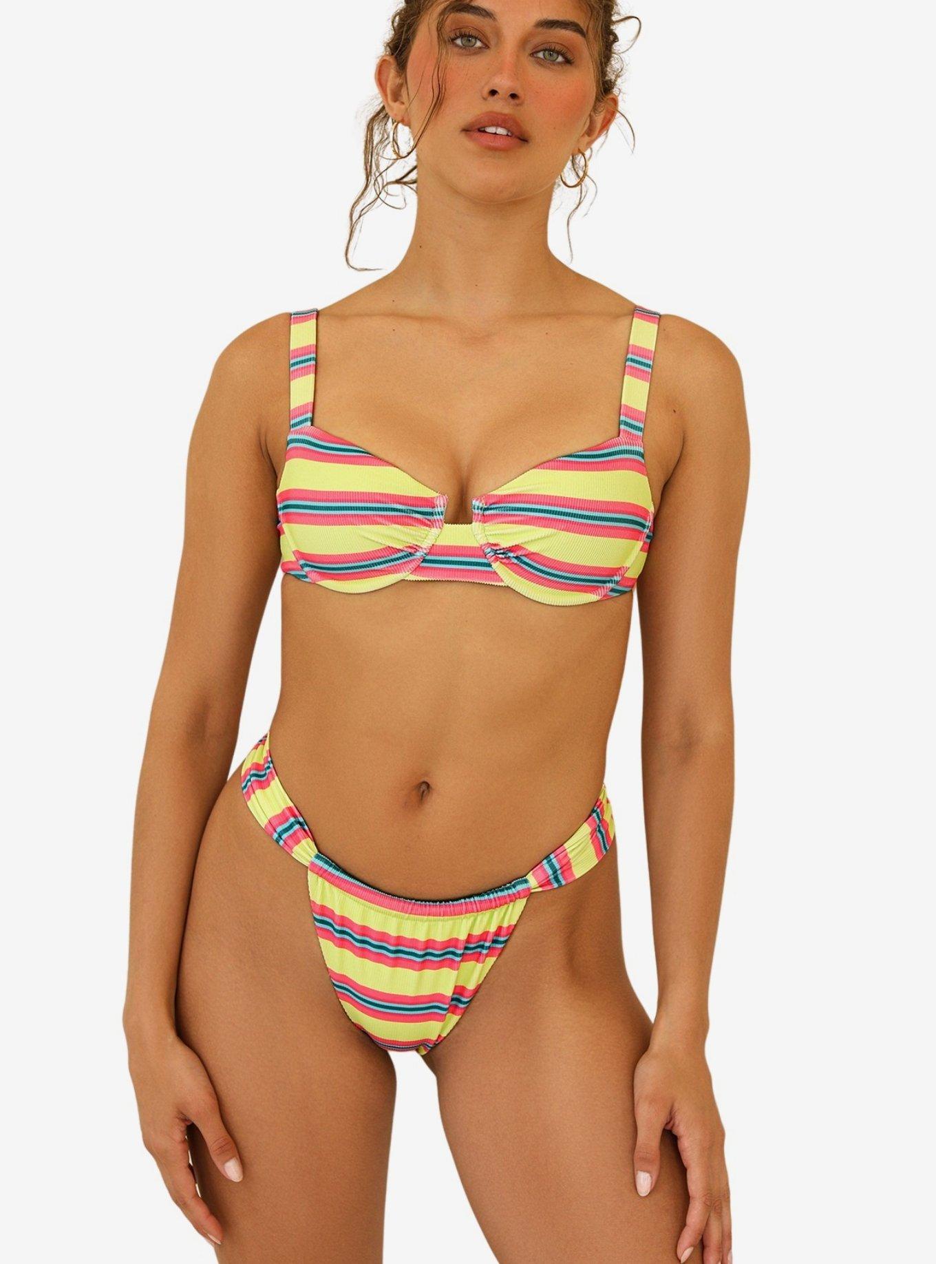 Dippin' Daisy's Bisou Swim Bottom Y2K Stripe, MULTI, hi-res