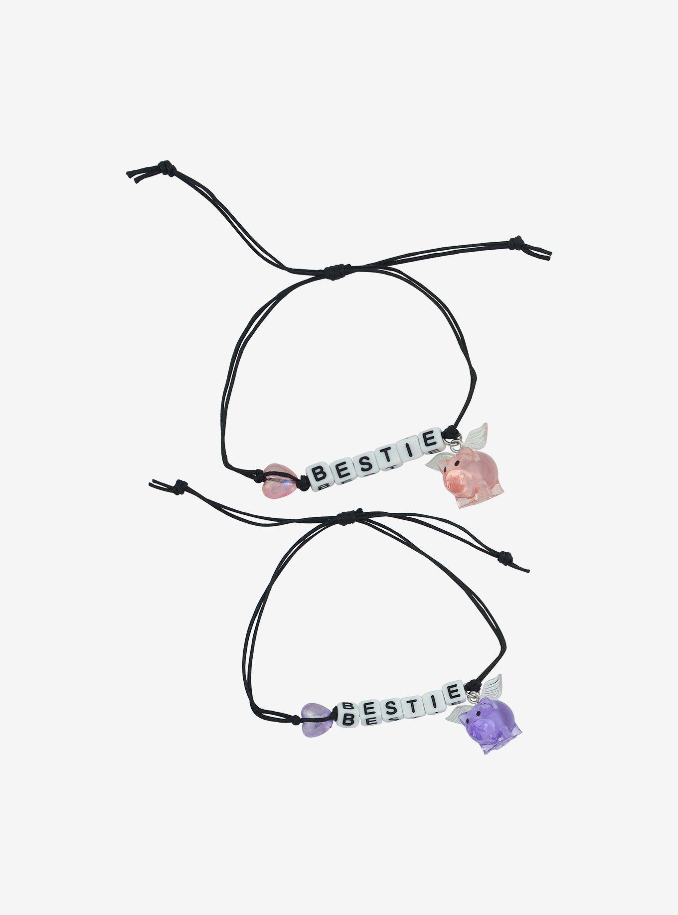 Sweet Society Flying Pig Best Friend Cord Bracelet Set, , hi-res