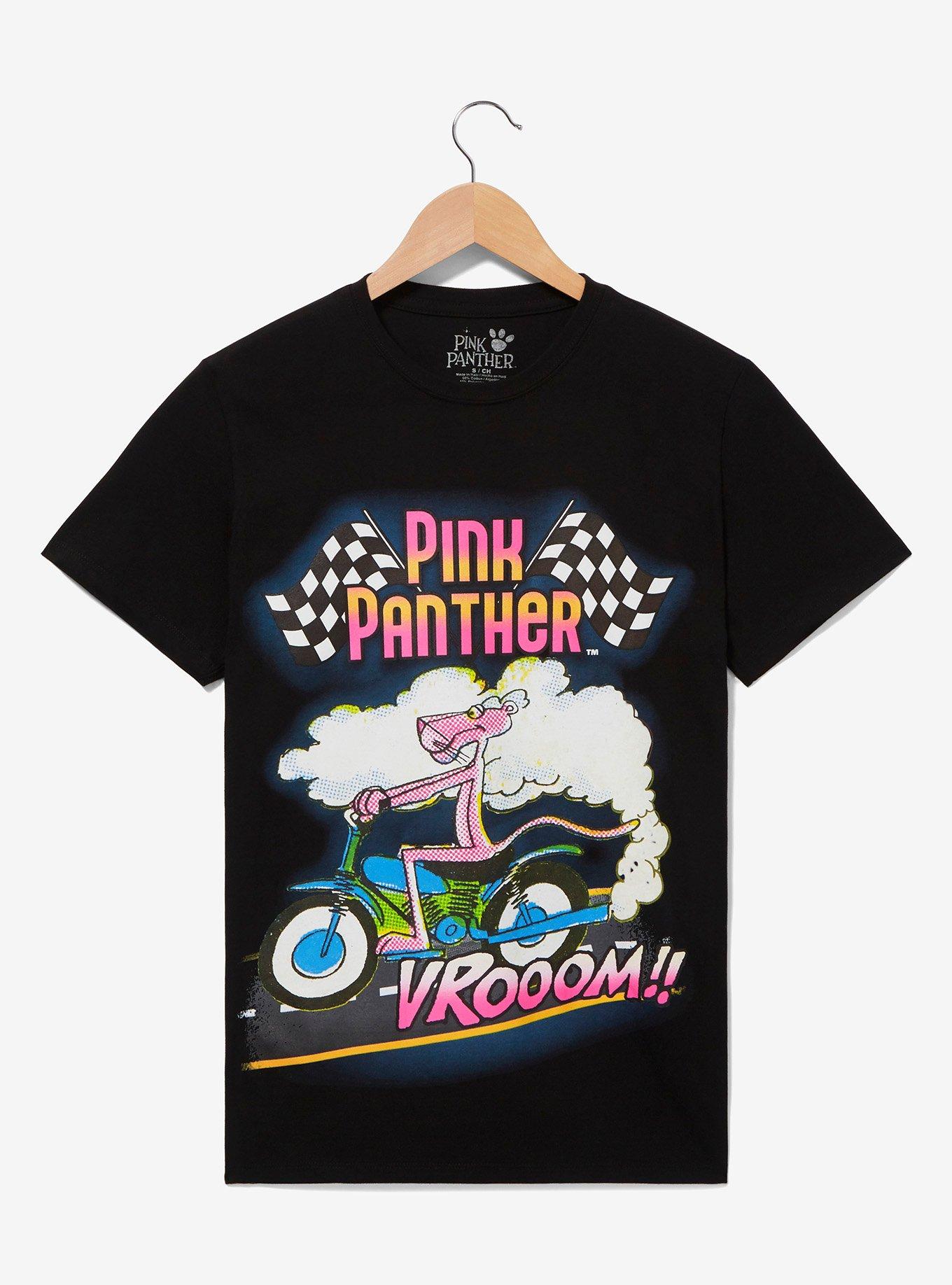 Pink Panther Motorcycle Retro T-Shirt - BoxLunch Exclusive, BLACK, hi-res