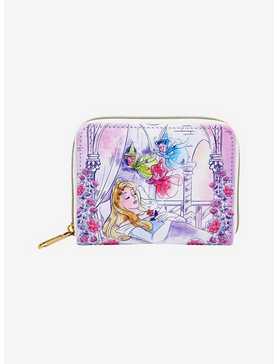 Loungefly Disney Sleeping Beauty Flowers & Three Good Fairies Mini Zipper Wallet, , hi-res