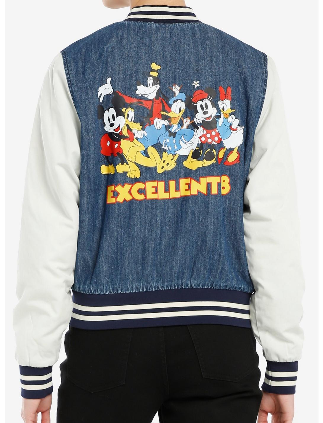 Disney Mickey Mouse And Friends Denim Varsity Jacket, MEDIUM BLUE WASH, hi-res