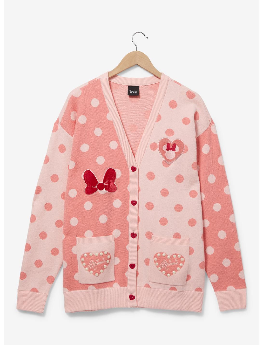 Disney Minnie Mouse Polka Dot Women's Cardigan - BoxLunch Exclusive, PINK, hi-res