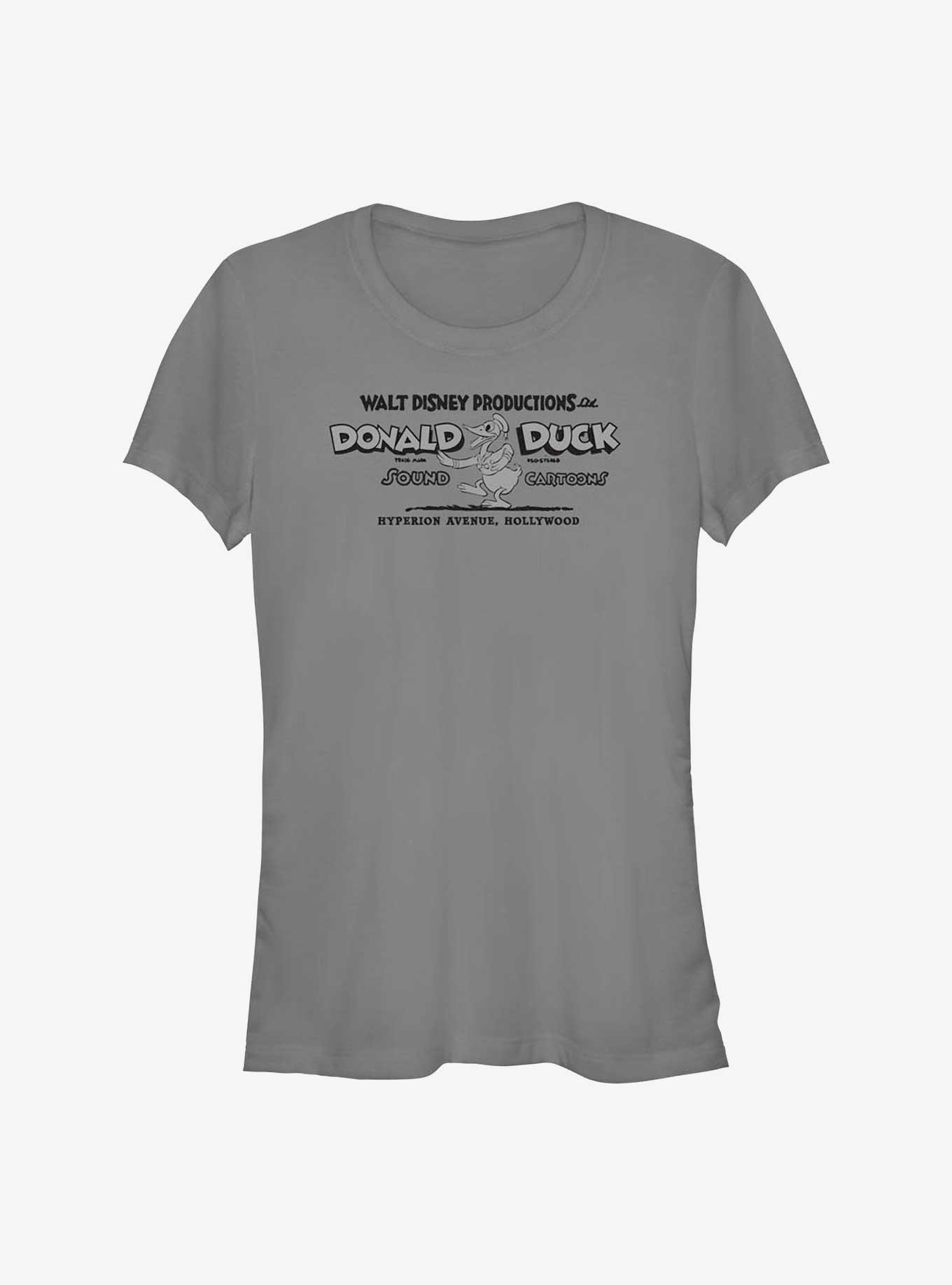 Disney100 Donald Duck Sound Cartoon Girls T-Shirt, CHARCOAL, hi-res