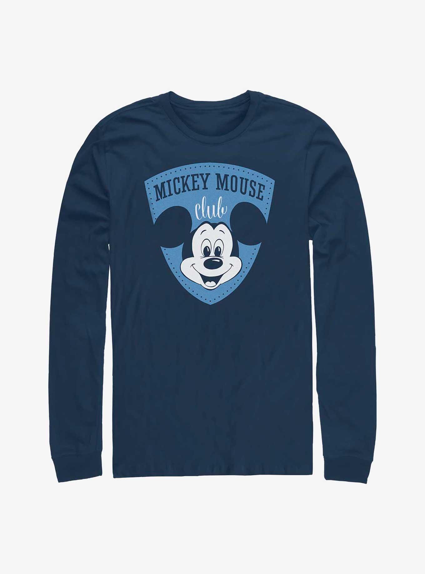 Disney100 Mickey Mouse Club Badge Long-Sleeve T-Shirt, NAVY, hi-res