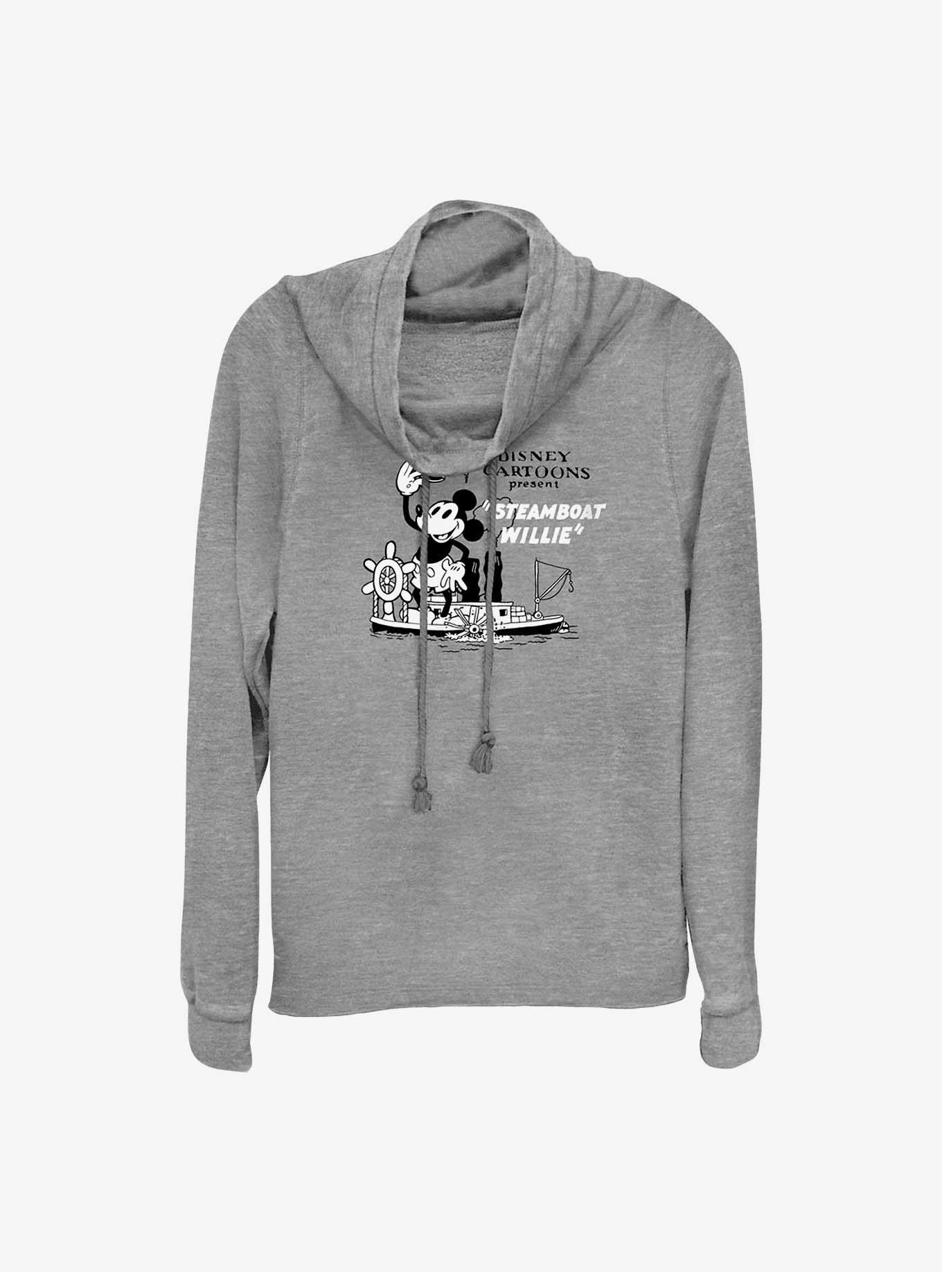 Disney100 Steamboat Willie Cartoon Cowl Neck Long-Sleeve Top, , hi-res