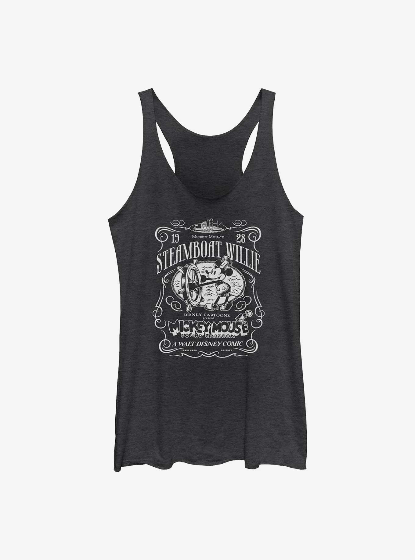 Disney100 Steamboat Willie Girls Tank, BLK HTR, hi-res