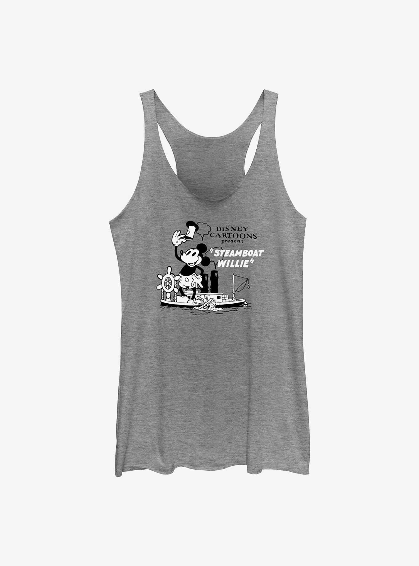 Disney100 Steamboat Willie Cartoon Girls Tank, GRAY HTR, hi-res
