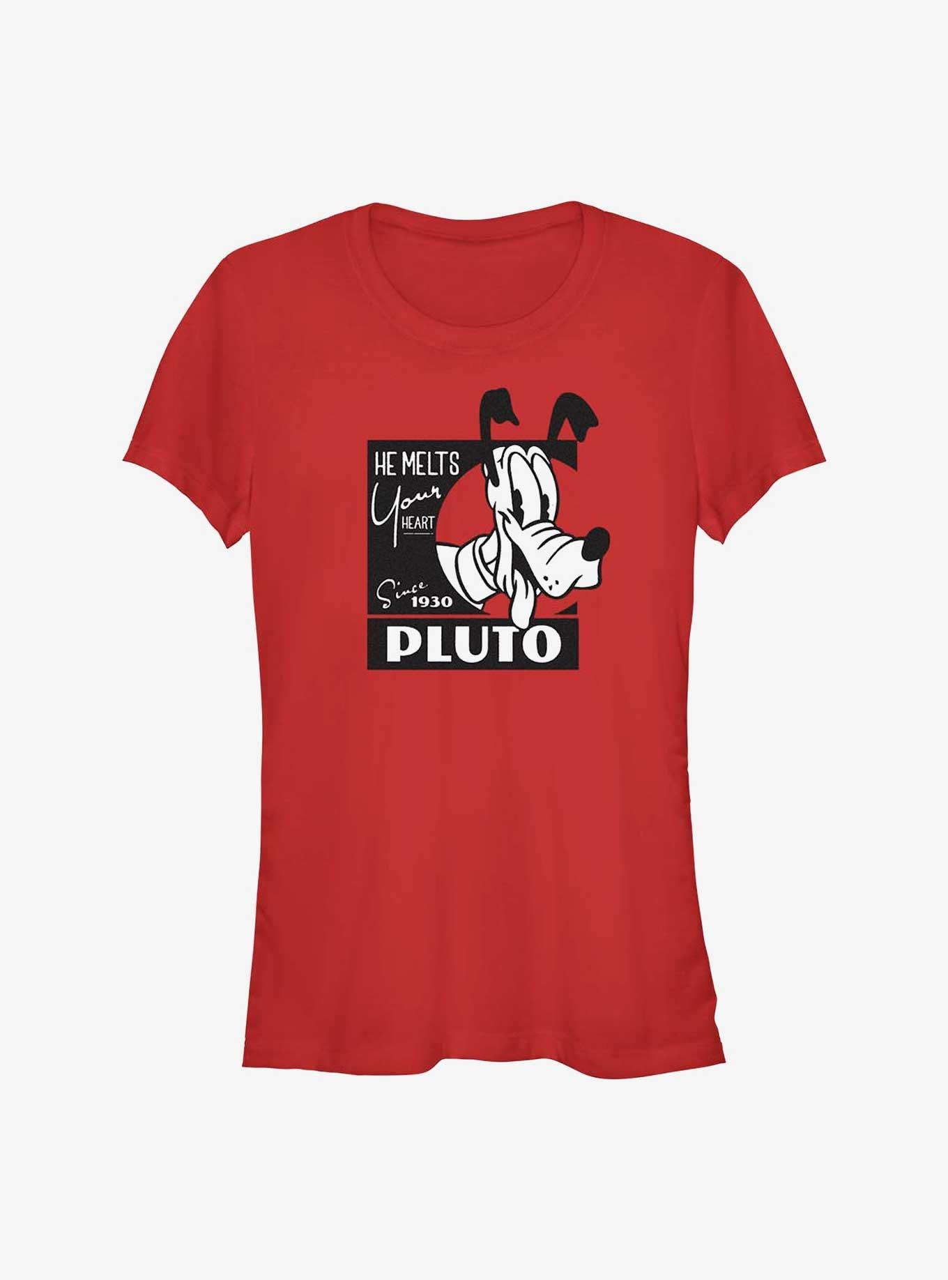 Disney 100 Pluto Melts Your Heart Girls T-Shirt, RED, hi-res