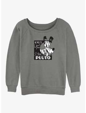 Disney 100 Pluto Melts Your Heart Girls Slouchy Sweatshirt, , hi-res