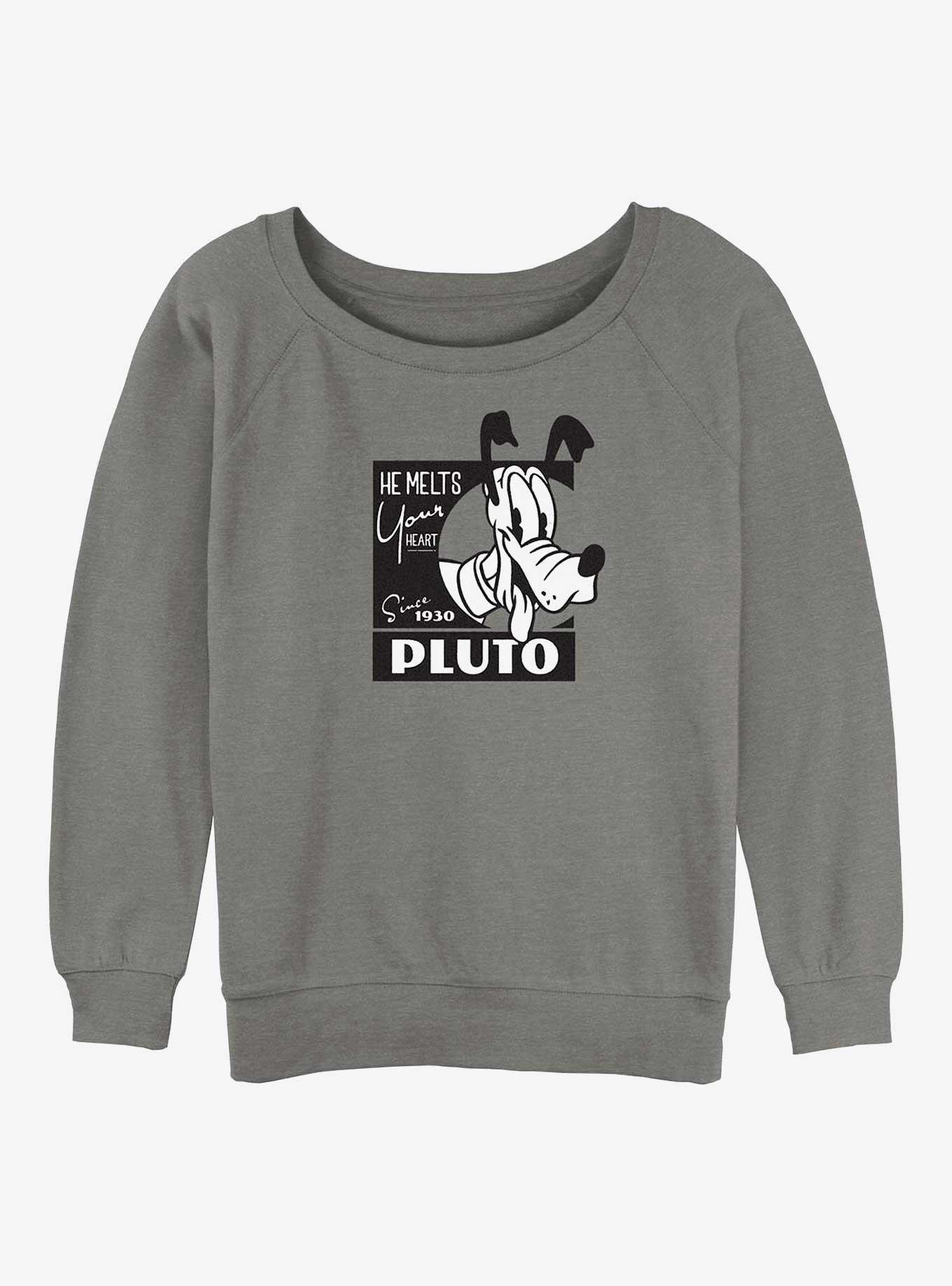 Disney 100 Pluto Melts Your Heart Girls Slouchy Sweatshirt, , hi-res
