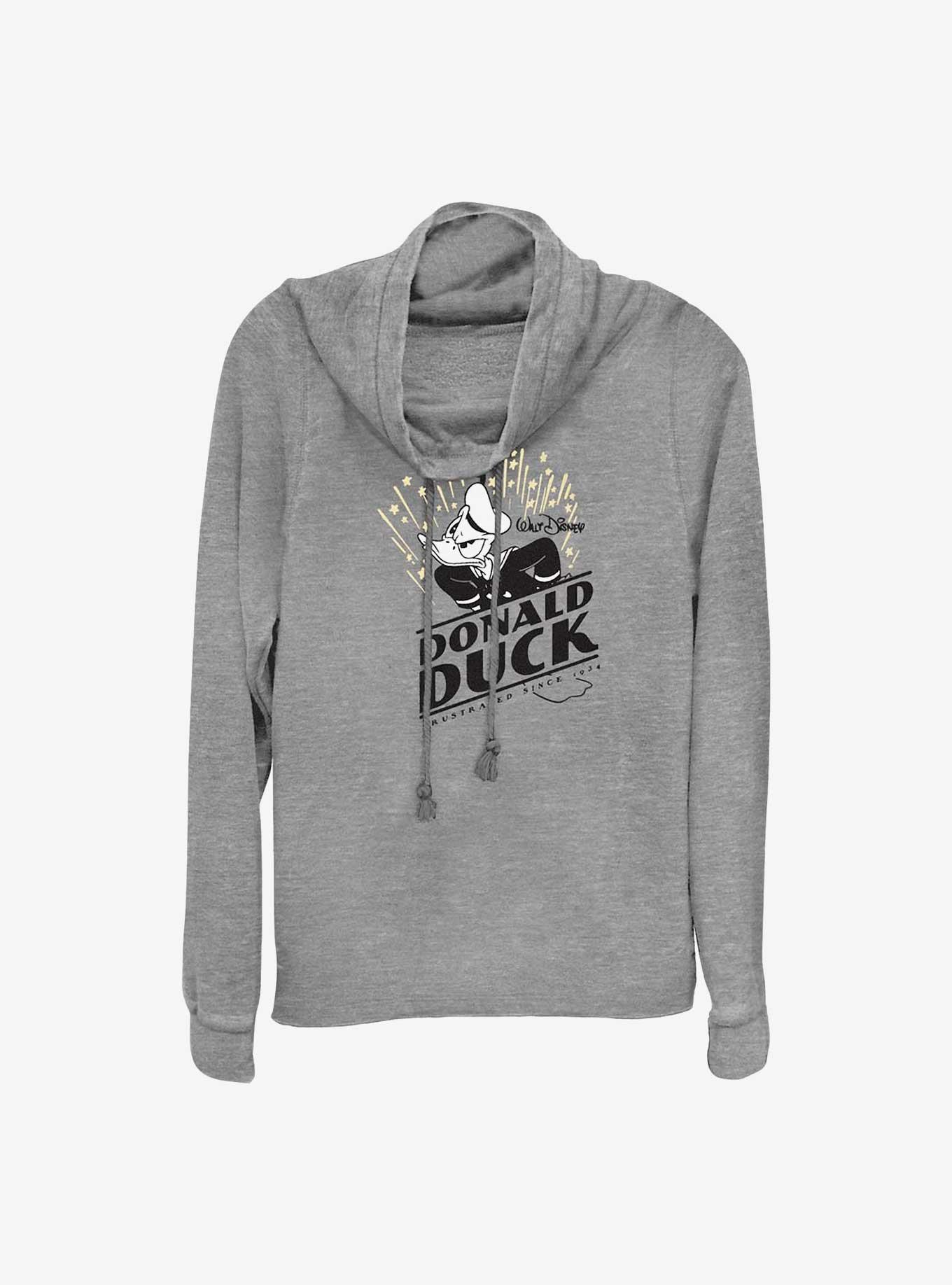 Disney 100 Donald Duck Frustrated Cowl Neck Long-Sleeve Top, , hi-res