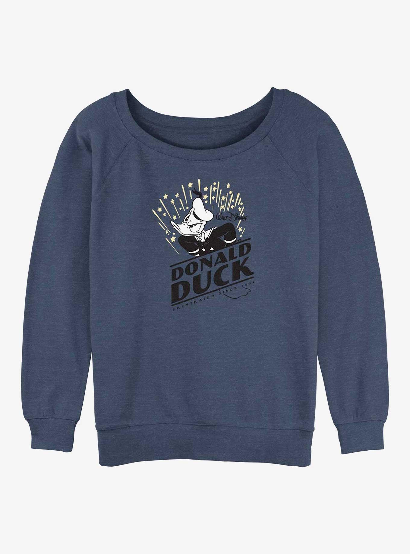 Disney 100 Donald Duck Frustrated Girls Slouchy Sweatshirt, , hi-res